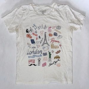 Jcrew factory cities icon logo graphic collector tee womens size extra small